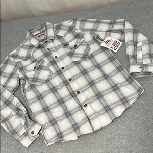 Wrangler Plaid Button Shirt Mens Small Slim Western Cowboy Longsleeve Rodeo